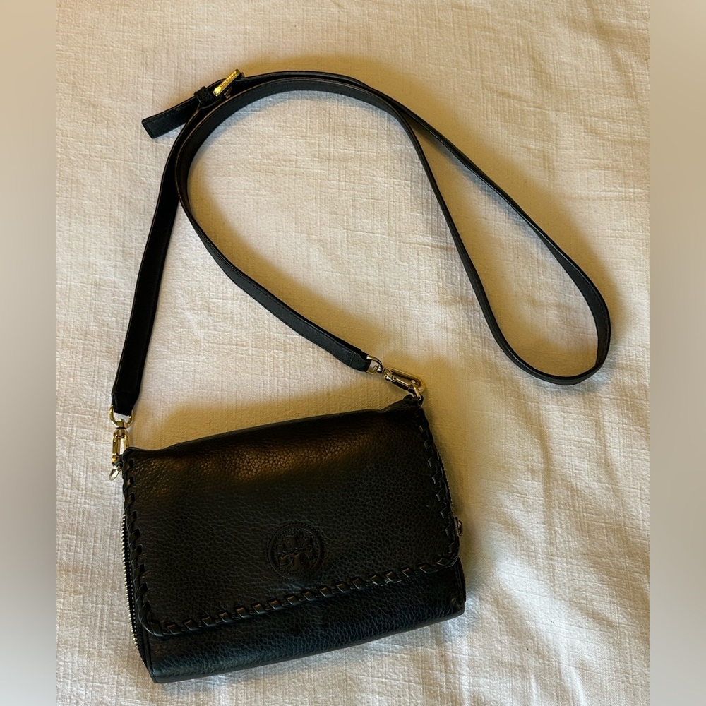 Black Leather Crossbody Bag - Classic Women's Shoulder Bag